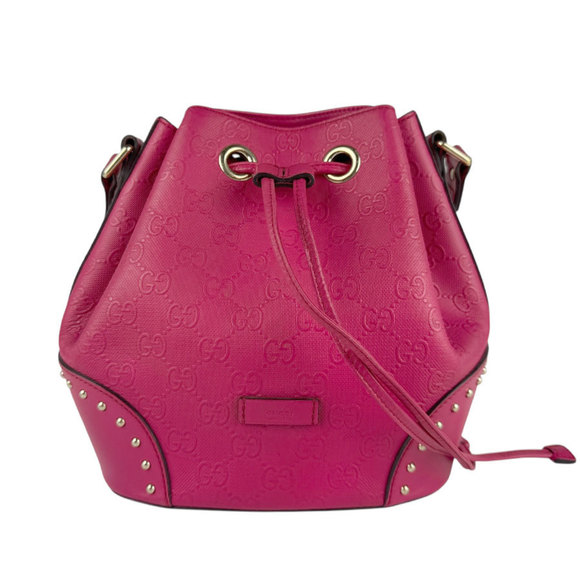 Gucci Diamante Leather Shoulder Bag Pink Women's 354229 z6977